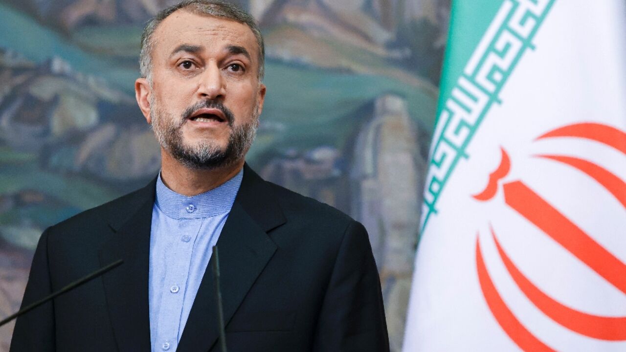 Iranian Foreign Minister Hossein Amir-Abdollahian at a joint news conference with Russian Foreign Minister Sergei Lavrov in Moscow on August 31, 2022 Iranian Foreign Minister Hossein Amir-Abdollahian at a joint news conference with Russian Foreign Minister Sergei Lavrov in Moscow on August 31, 2022