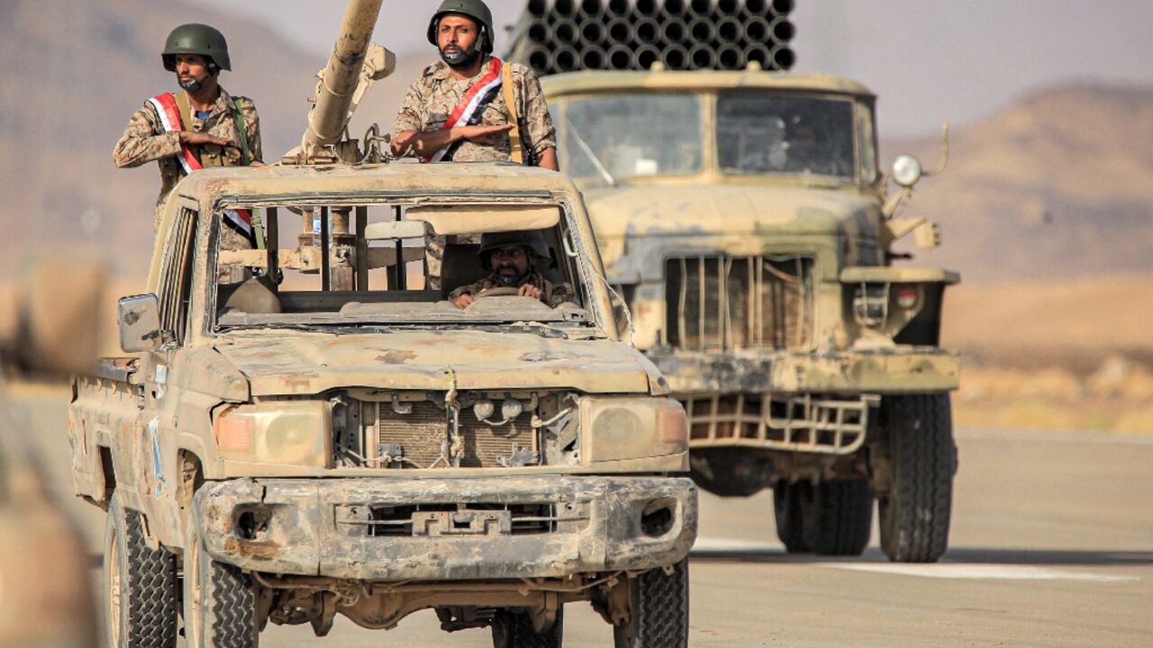 Yemenin pro-government forces take part in a parade in June: rival forces have been observing a fragile truce since April Yemenin pro-government forces take part in a parade in June: rival forces have been observing a fragile truce since April