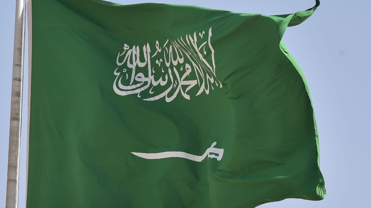 A Saudi Arabian national flag flies in Riyadh