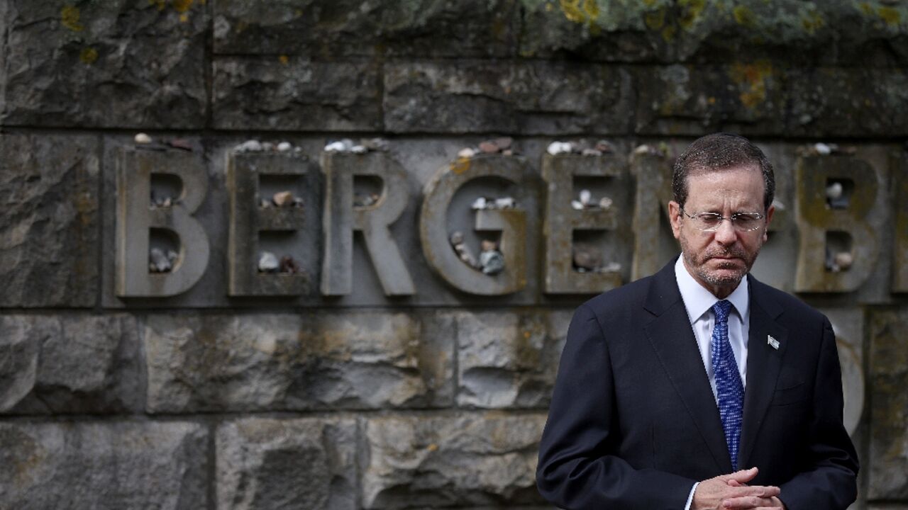 Israel's President Isaac Herzog recounted his father's visit to the camp Israel's President Isaac Herzog recounted his father's visit to the camp