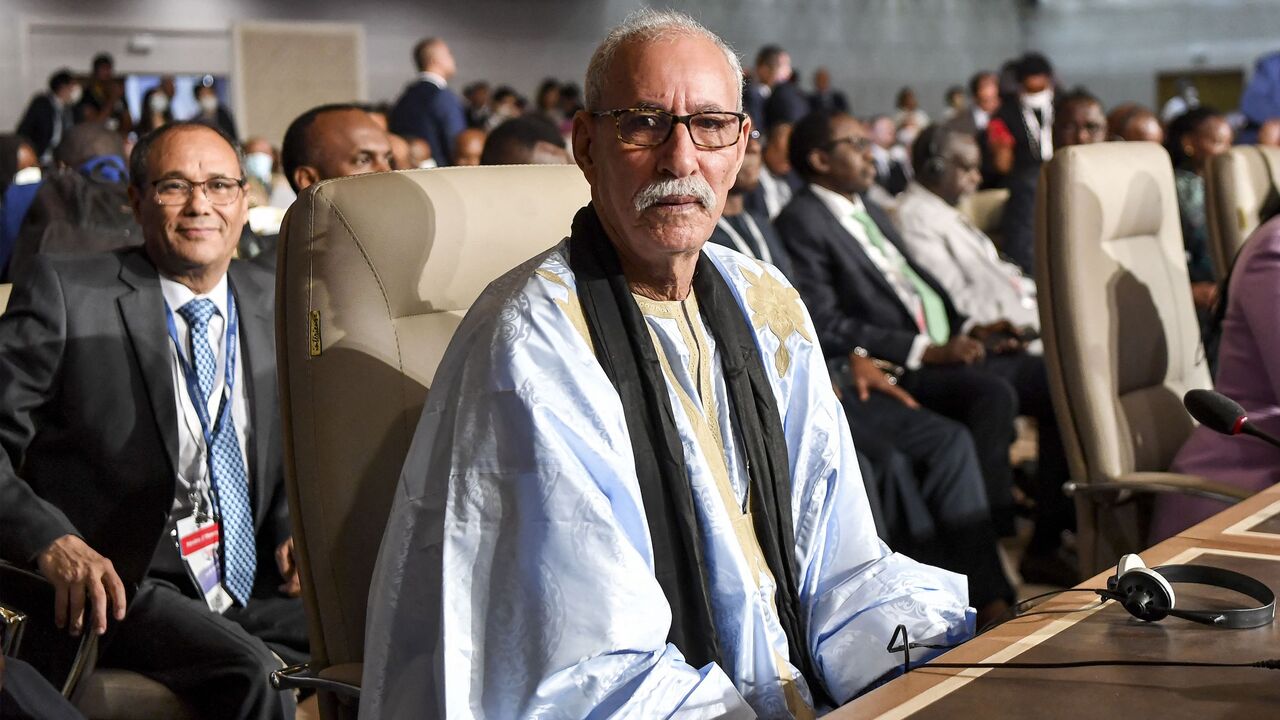 Western Sahara's Polisario Front independence movement leader Brahim Ghali (C).