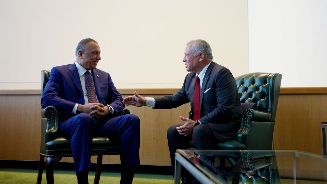 Iraqi Prime Minister Mustafa al-Kadhimi meets Jordanian King Abdullah at the UN General Assembly's high-level week in September 2022.