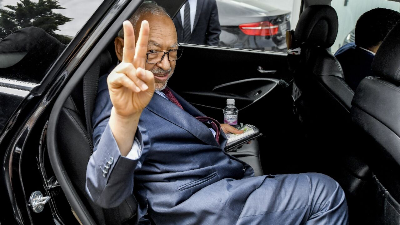 The leader of Tunisia's Islamist-inspired Ennahdha party, Rached Ghannouchi, arrives for questioning by counter-terrorism police on Tuesday The leader of Tunisia's Islamist-inspired Ennahdha party, Rached Ghannouchi, arrives for questioning by counter-terrorism police on Tuesday