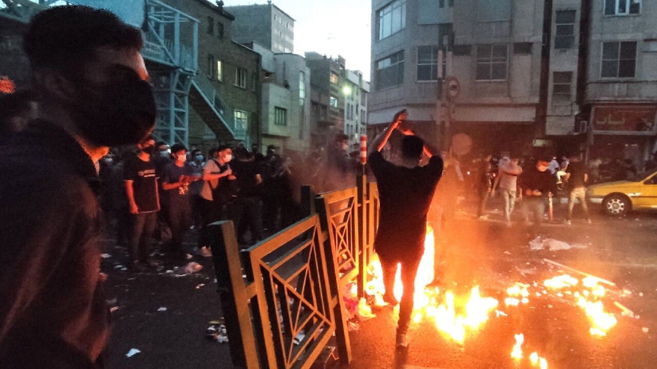 A picture obtained by AFP outside Iran shows demonstrators on the streets of Tehran as protests over the death of young woman in morality police custody spread to cities nationwide A picture obtained by AFP outside Iran shows demonstrators on the streets of Tehran as protests over the death of young woman in morality police custody spread to cities nationwide