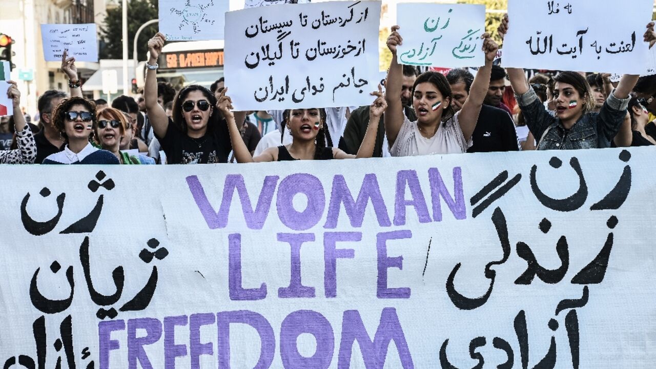 Rallies have been held around the world in solidarity with Iran's women