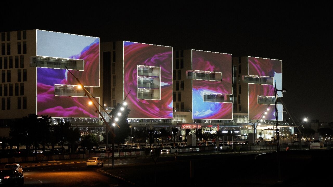 A building complex in the shape of the year 2022, near Doha Sports City in the Qatari capital A building complex in the shape of the year 2022, near Doha Sports City in the Qatari capital