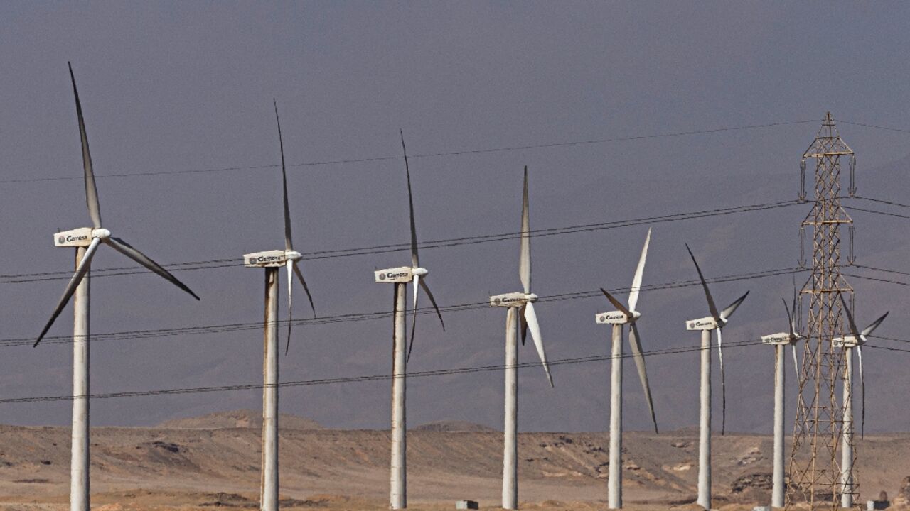 Zaafarana wind farm along Egypt's Gulf of Suez -- the country is targeting 42 percent of electricity output from renewables by 2035