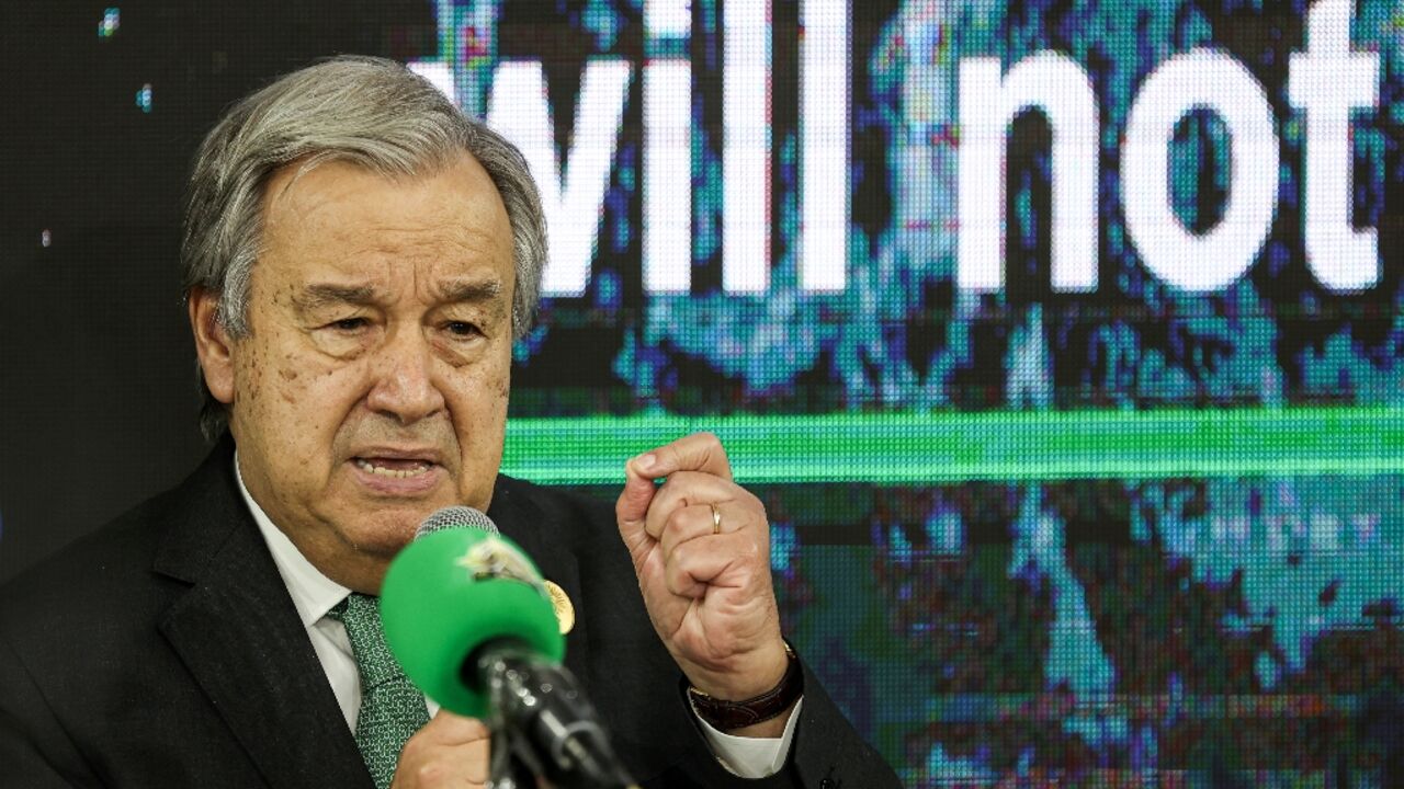 United Nations Secretary General Antonio Guterres told the COP27 that humanity faces a stark choice -- 'cooperate or perish' United Nations Secretary General Antonio Guterres told the COP27 that humanity faces a stark choice -- 'cooperate or perish'