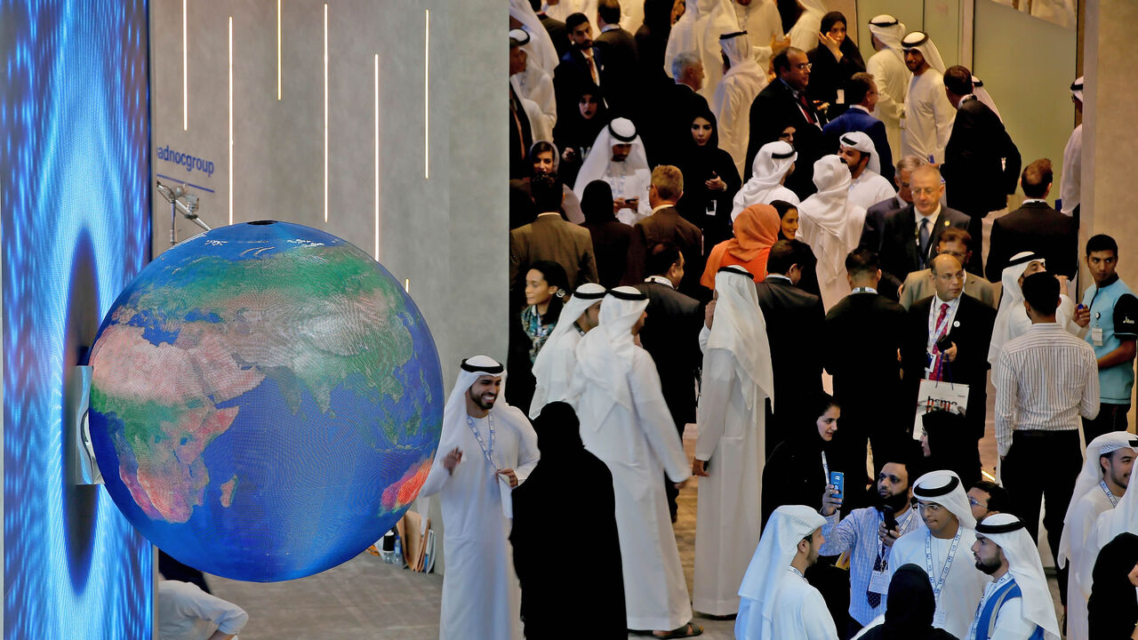 Participants attend the Abu Dhabi International Petroleum Exhibition and Conference, Abu Dhabi, Emirates, Nov. 11, 2019.