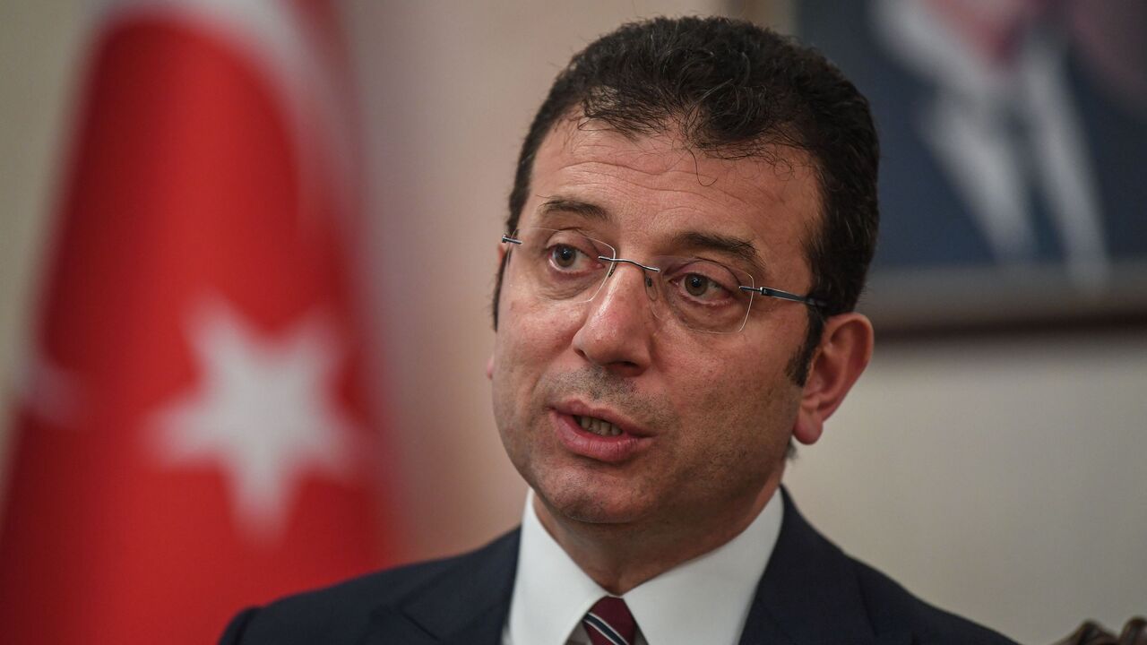 Mayor of Istanbul metropolitan municipality Ekrem Imamoglu speaks during an interview to AFP on April 2, 2020 in Istanbul, amid the spread of the epidemic COVID-19 coronavirus. - Istanbul's opposition mayor Ekrem Imamoglu on Thursday called for more robust action and a lockdown after Turkey's largest city reported the highest number of cases in the country. Without a strict lockdown, Imamoglu warned, even if 15 percent of the residents in Istanbul would move around rather than stay home, that would represen