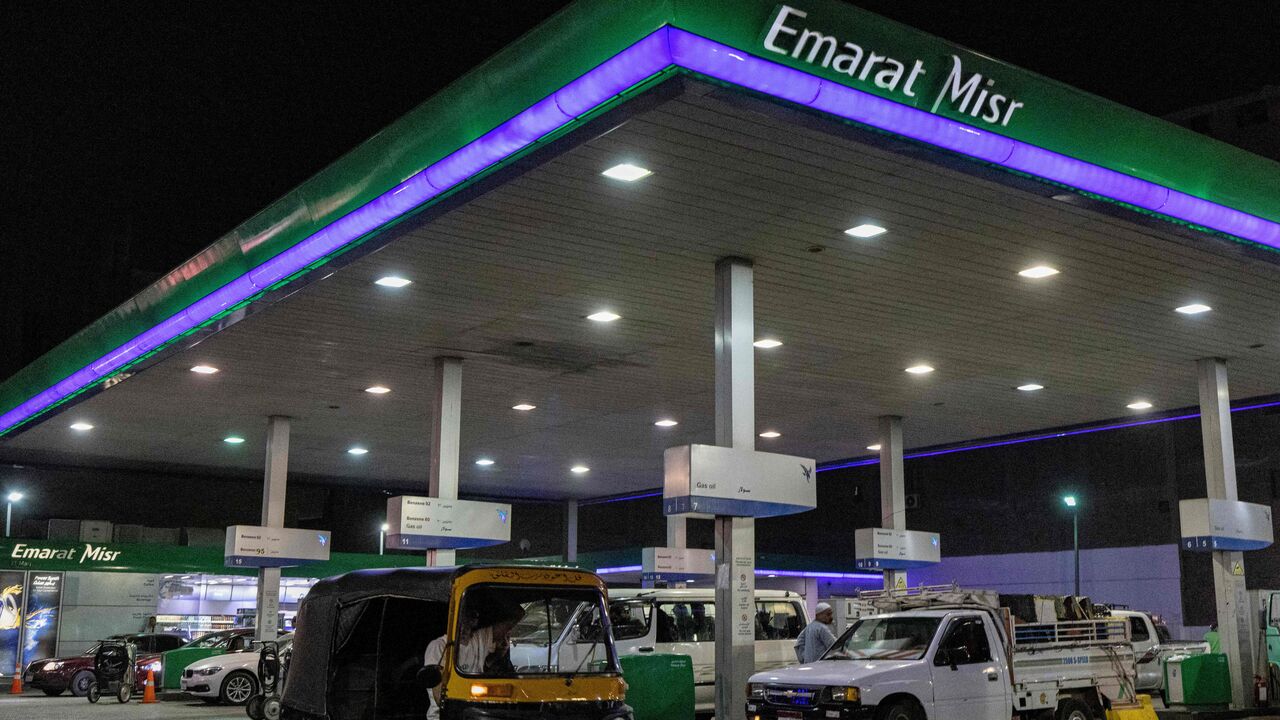 A picture taken on August 20, 2022 shows petrol station along the ring-road encircling Egypt's capital Cairo. (Photo by KHALED DESOUKI/AFP via Getty Images)