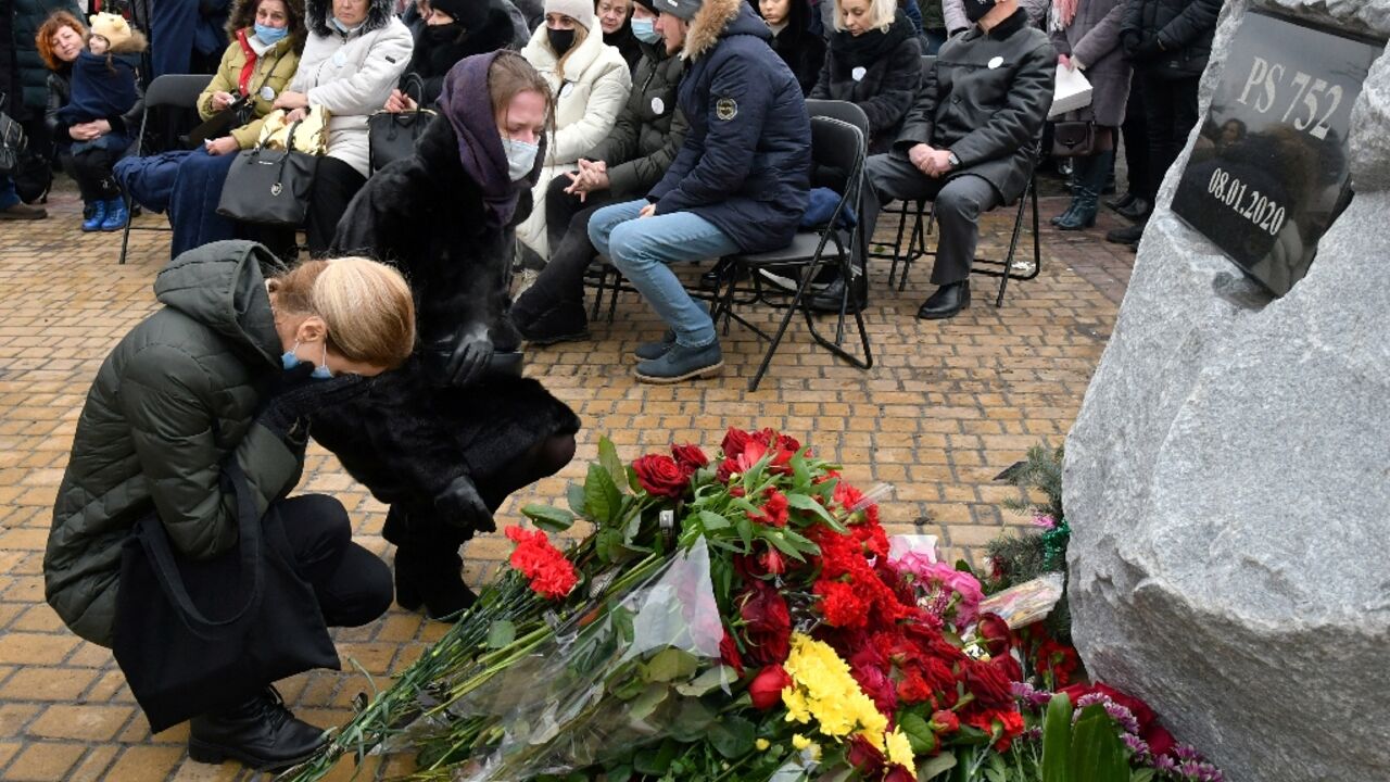 Women in Kyiv lay flowers to commemorate the crew and passengers of Ukraine International Airlines Flight 752, which was shot down by Iran Women in Kyiv lay flowers to commemorate the crew and passengers of Ukraine International Airlines Flight 752, which was shot down by Iran