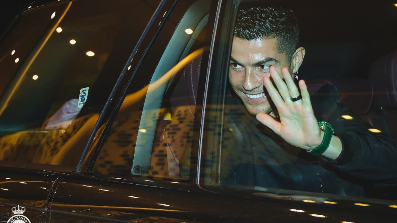 Cristiano Ronaldo arrived in Saudi Arabia under tight security late on Monday