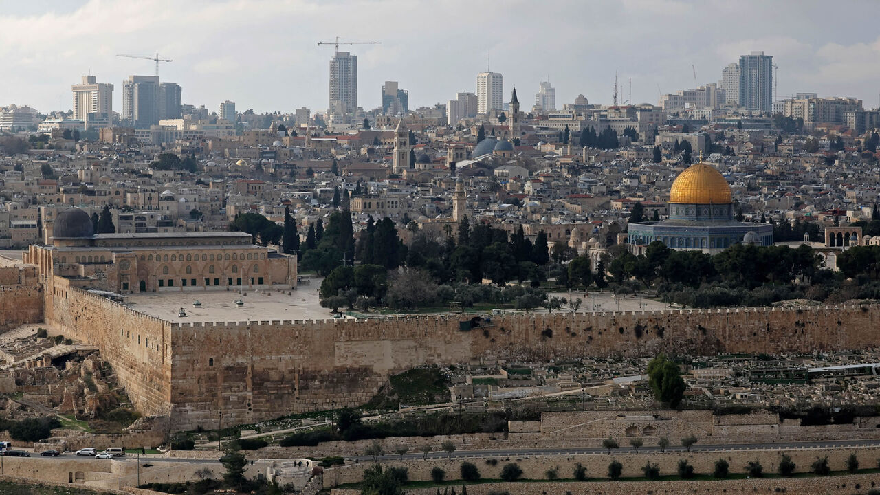 This picture taken from the Mount of Olives shows a view of Al-Aqsa Mosque compound and its Dome of the Rock, Old City, Jerusalem, Jan. 2, 2023.