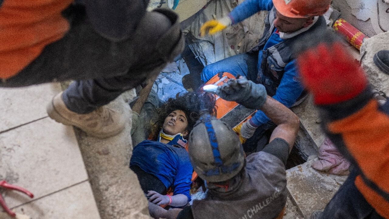 Crews rescue a 16-year-old girl from the rubble in southern Turkey Crews rescue a 16-year-old girl from the rubble in southern Turkey