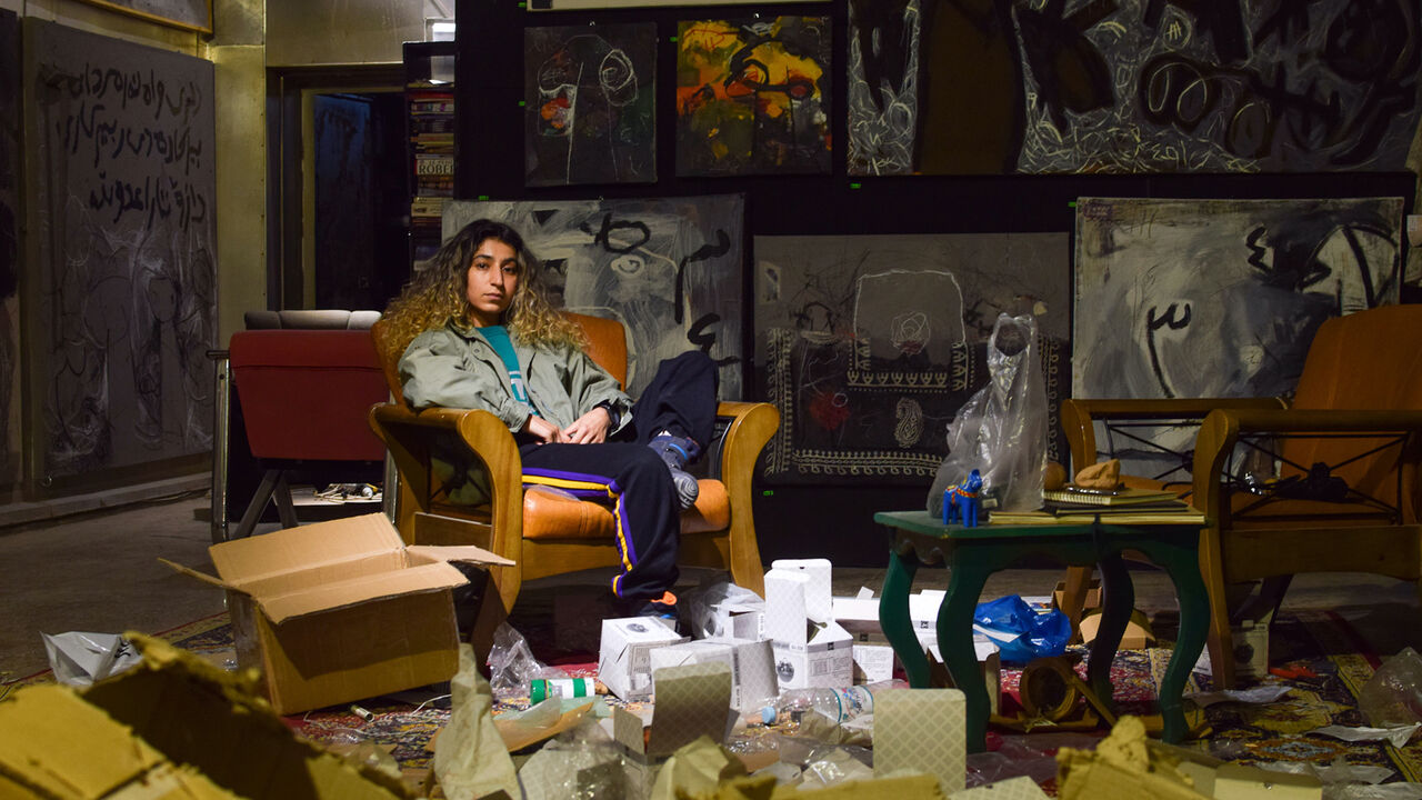 Artist Tara Abdulla in her studio in Sulaymaniyah, Kurdistan Region of Iraq.