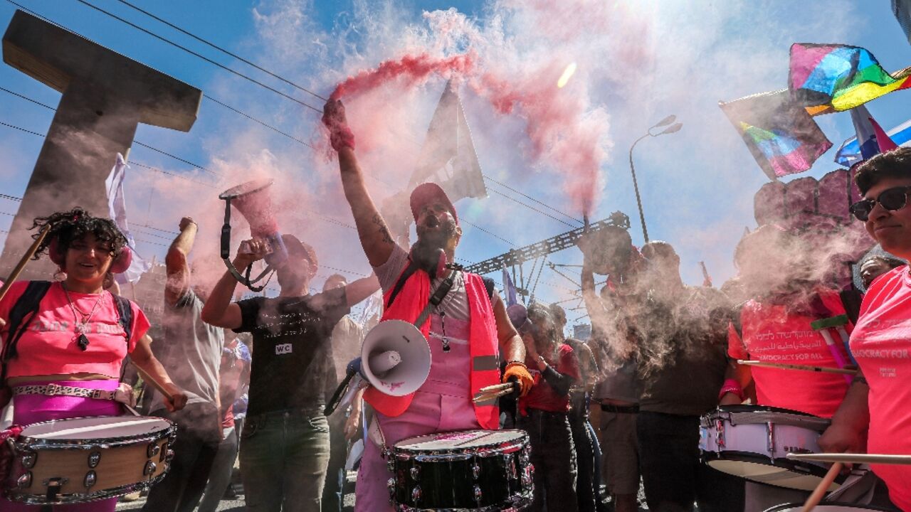 Israeli protesters blocked a highway in Tel Aviv during a rally against the government's controversial judicial reform bill