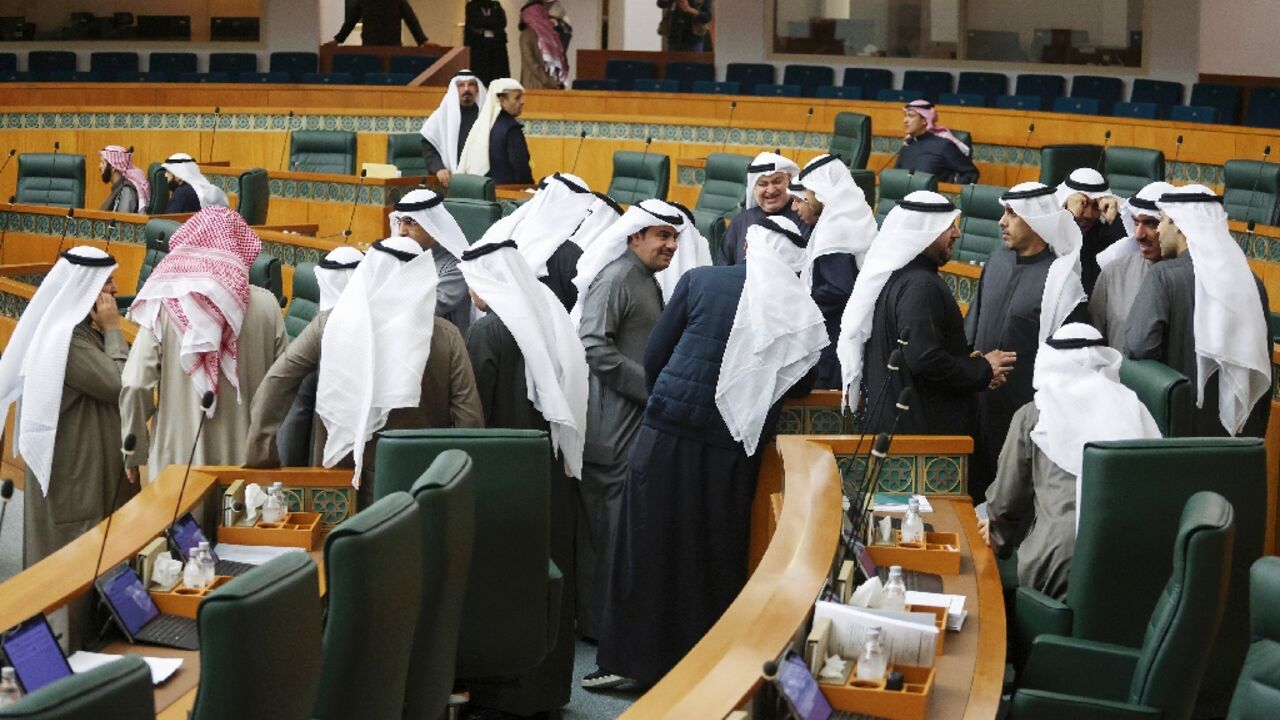 Kuwaiti parliament members attend a session of the National Assembly Kuwaiti parliament members attend a session of the National Assembly