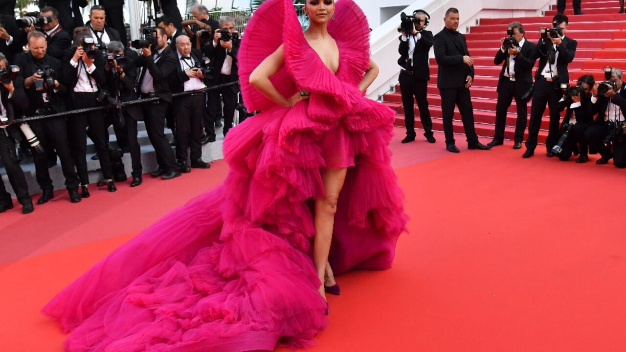 Indian megastar Deepika Padukone in an Ashi dress, also worn by Beyonce at a Mandela concert