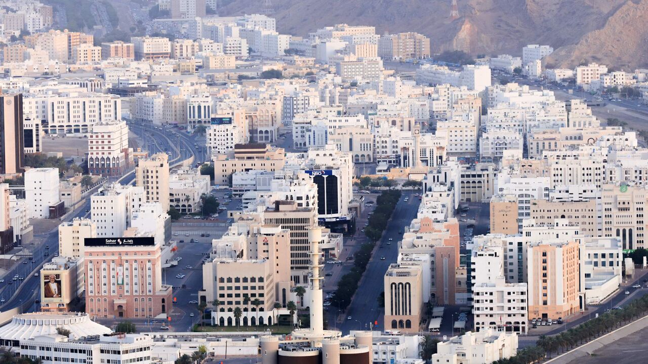 An aerial view shows the Central Business District (Ruwi) in the Omani capital Muscat on April 9, 2021. (Photo by Haitham AL-SHUKAIRI / AFP) (Photo by HAITHAM AL-SHUKAIRI/AFP via Getty Images)