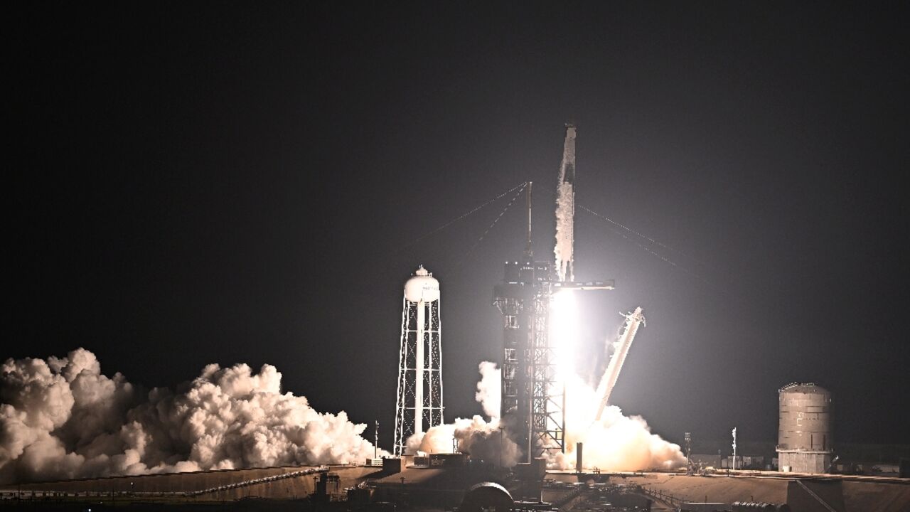 A SpaceX Falcon 9 rocket blasted off to the International Space Station A SpaceX Falcon 9 rocket blasted off to the International Space Station