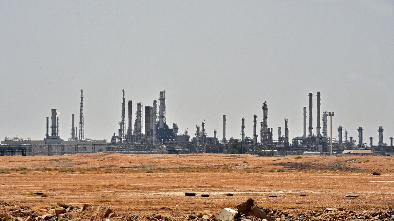 An Aramco oil facility near the al-Khurj area just south of the Saudi capital Riyadh, in 2019 An Aramco oil facility near the al-Khurj area just south of the Saudi capital Riyadh, in 2019