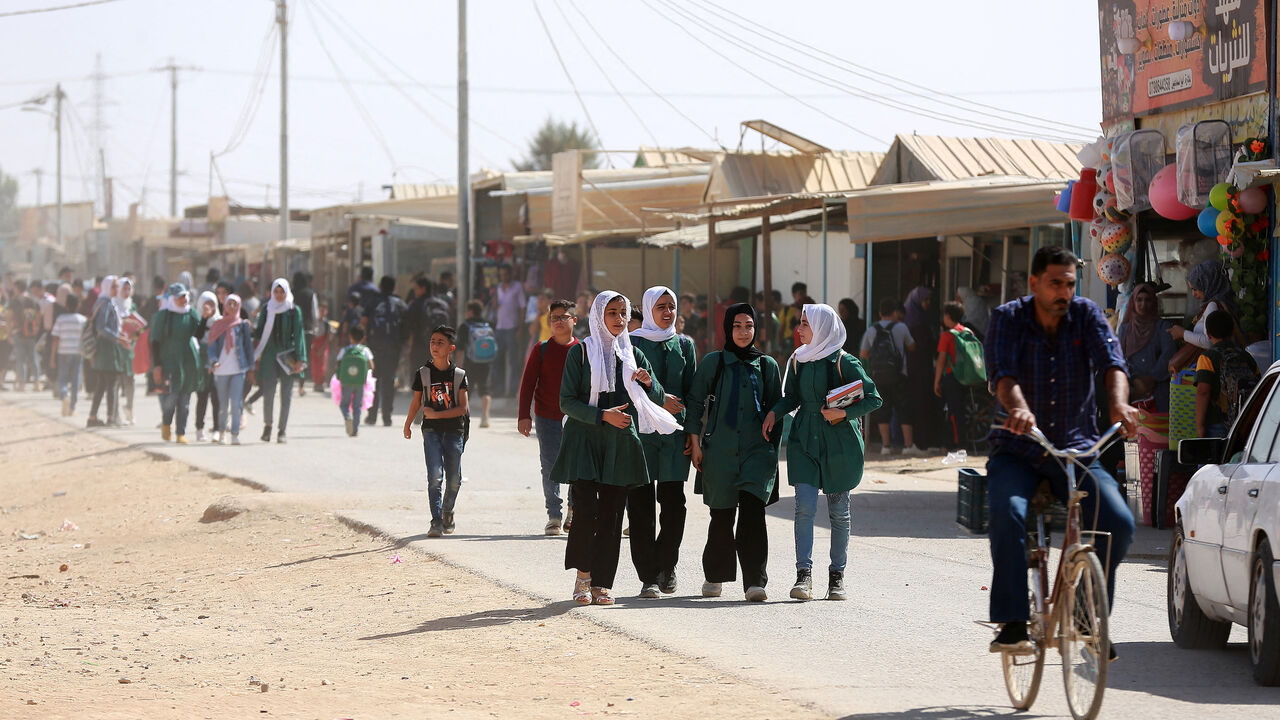 This picture shows a view of the Zaatari camp for Syrian refugees, near the Jordanian city of Mafraq.