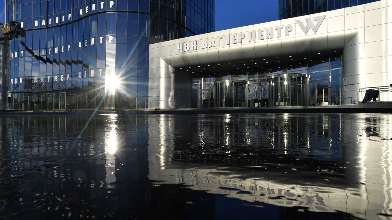 Workers put final touches on the "PMC Wagner Centre", associated with businessman Yevgeny Prigozhin, the founder of the Wagner PMC (private military company) mercenary group, ahead of its opening in Saint Petersburg on October 31, 2022. - The centre offers free of charge spaces for inventors, project developers, IT specialists, experimental manufacturers and start-ups aimed at improving Russias defensive capacity, including information-wise. (Photo by Olga MALTSEVA / AFP) (Photo by OLGA MALTSEVA/AFP via Get