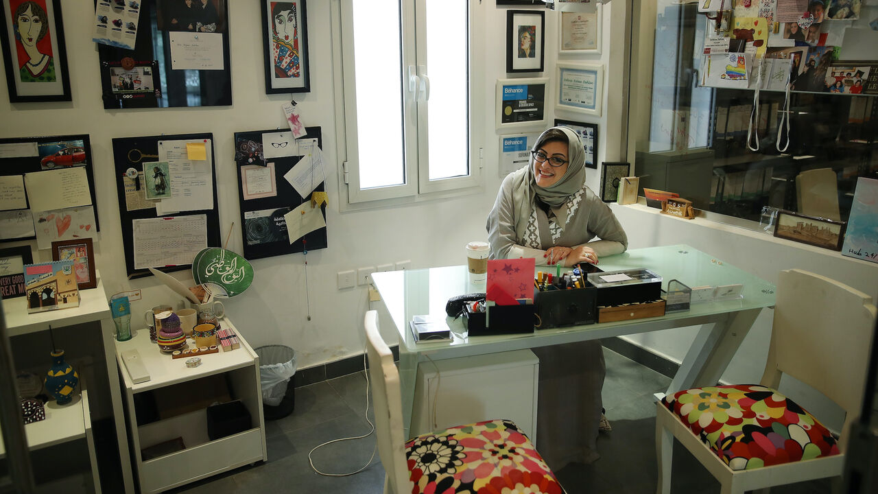 Lawyer and businesswoman Sofana Dahlan poses for a photo in her office at Tashkeil on June 21, 2018 in Jeddah, Saudi Arabia. 