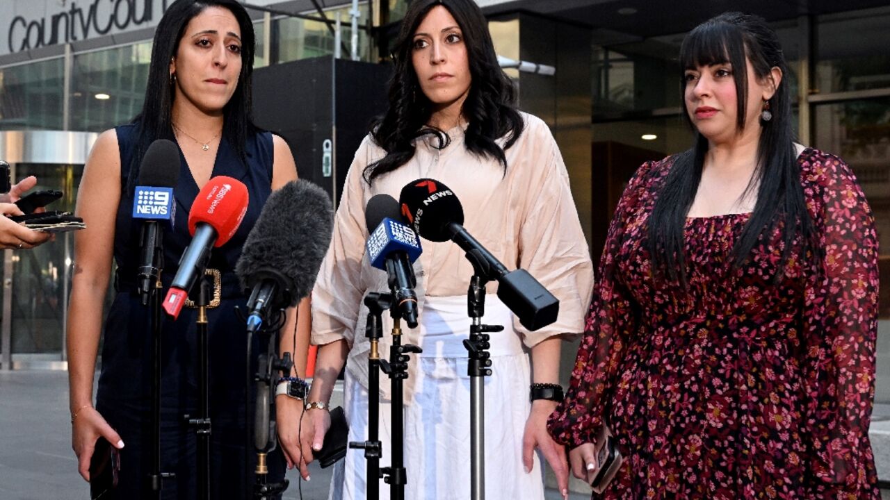 Three sisters speak outside a court in Melbourne, Australia, after the former headmistress of an ultra-orthodox Jewish school was found guilty of sexually assaulting two of them Three sisters speak outside a court in Melbourne, Australia, after the former headmistress of an ultra-orthodox Jewish school was found guilty of sexually assaulting two of them