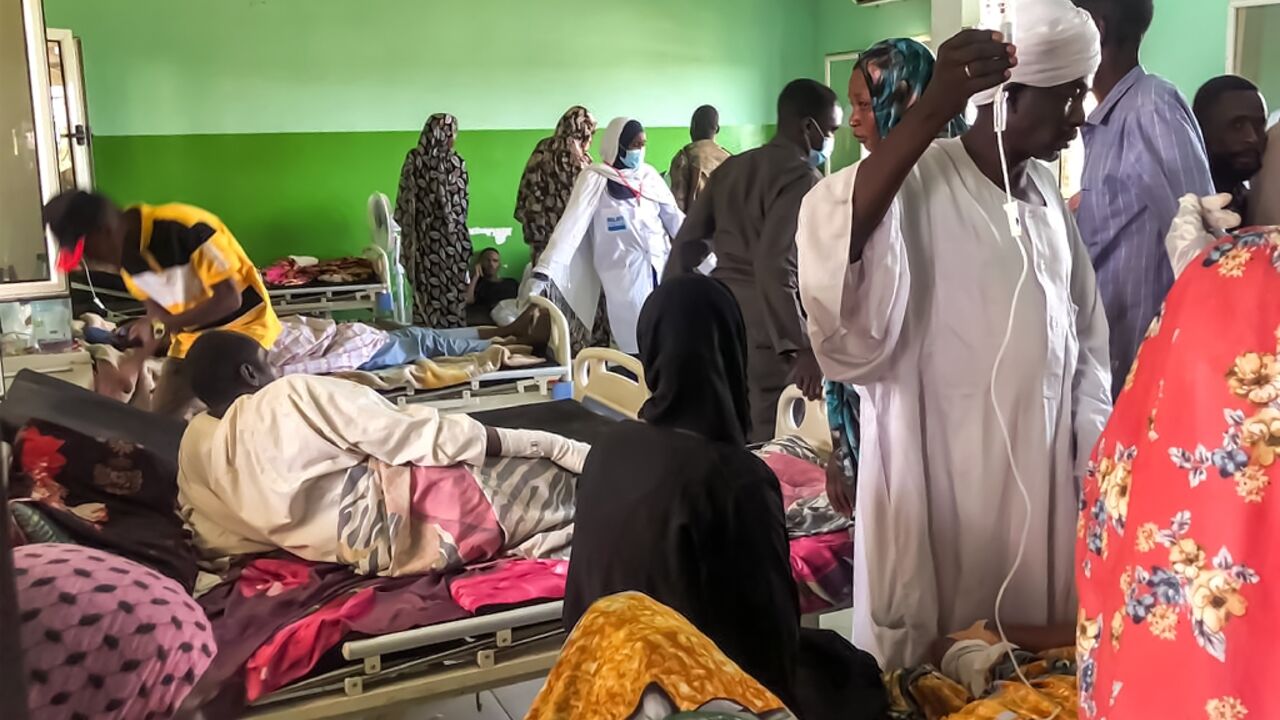 A crowded hospital in El Fasher in Sudan's North Darfur region, seen in this April 19 photograph provided by Doctors Without Borders (MSF)