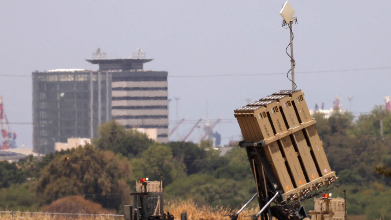 This picture shows a battery of Israel's Iron Dome air defense system in the southern city of Ashdod on May 12, 2023, as Israel's army and Gaza militants traded heavy cross-border fire.