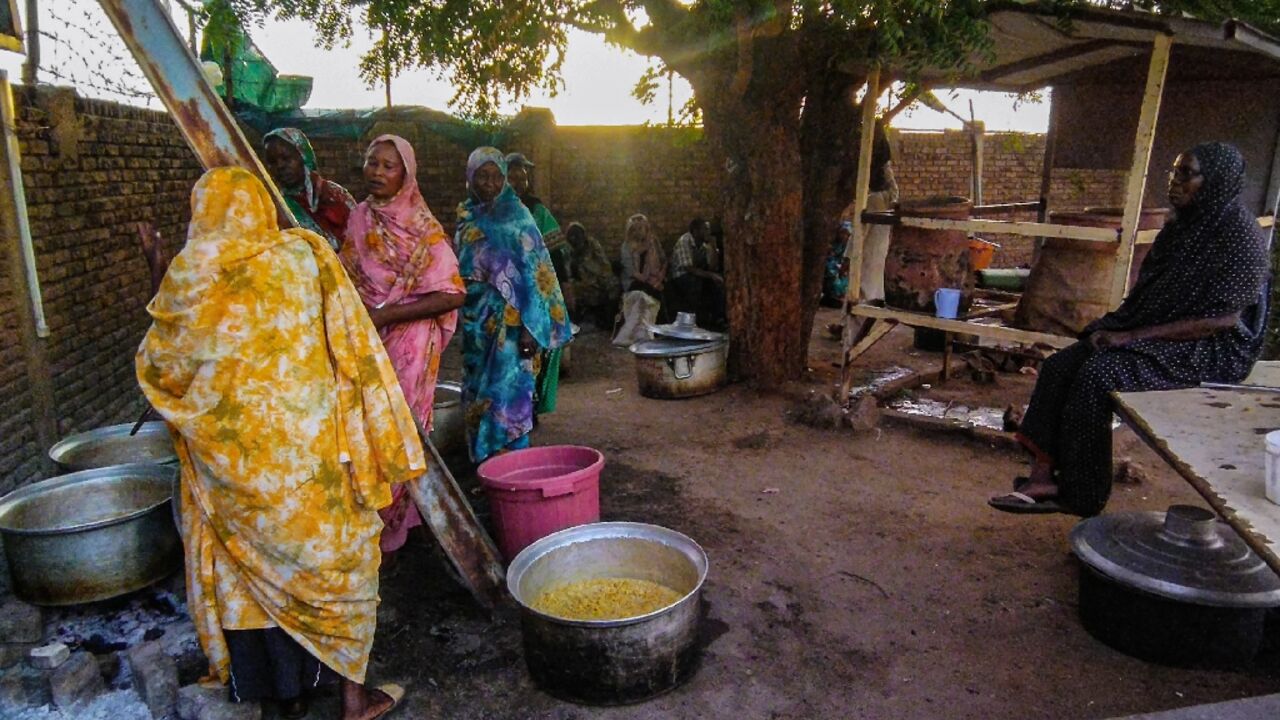 A charity kitchen for the displaced at a camp in Wad Madani, the capital of Sudan's al-Jazirah state A charity kitchen for the displaced at a camp in Wad Madani, the capital of Sudan's al-Jazirah state