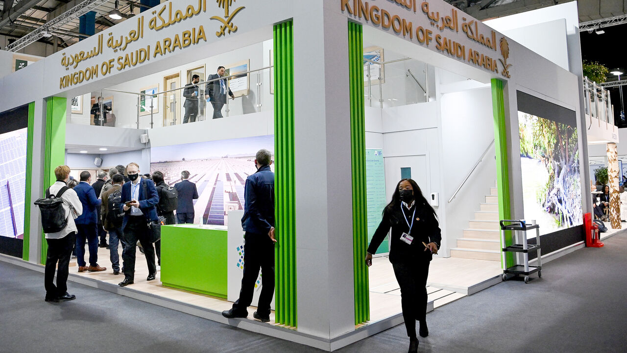 A general view of the Kingdom of Saudi Arabia pavilion at COP26 on Nov. 10, 2021, in Glasgow, Scotland.