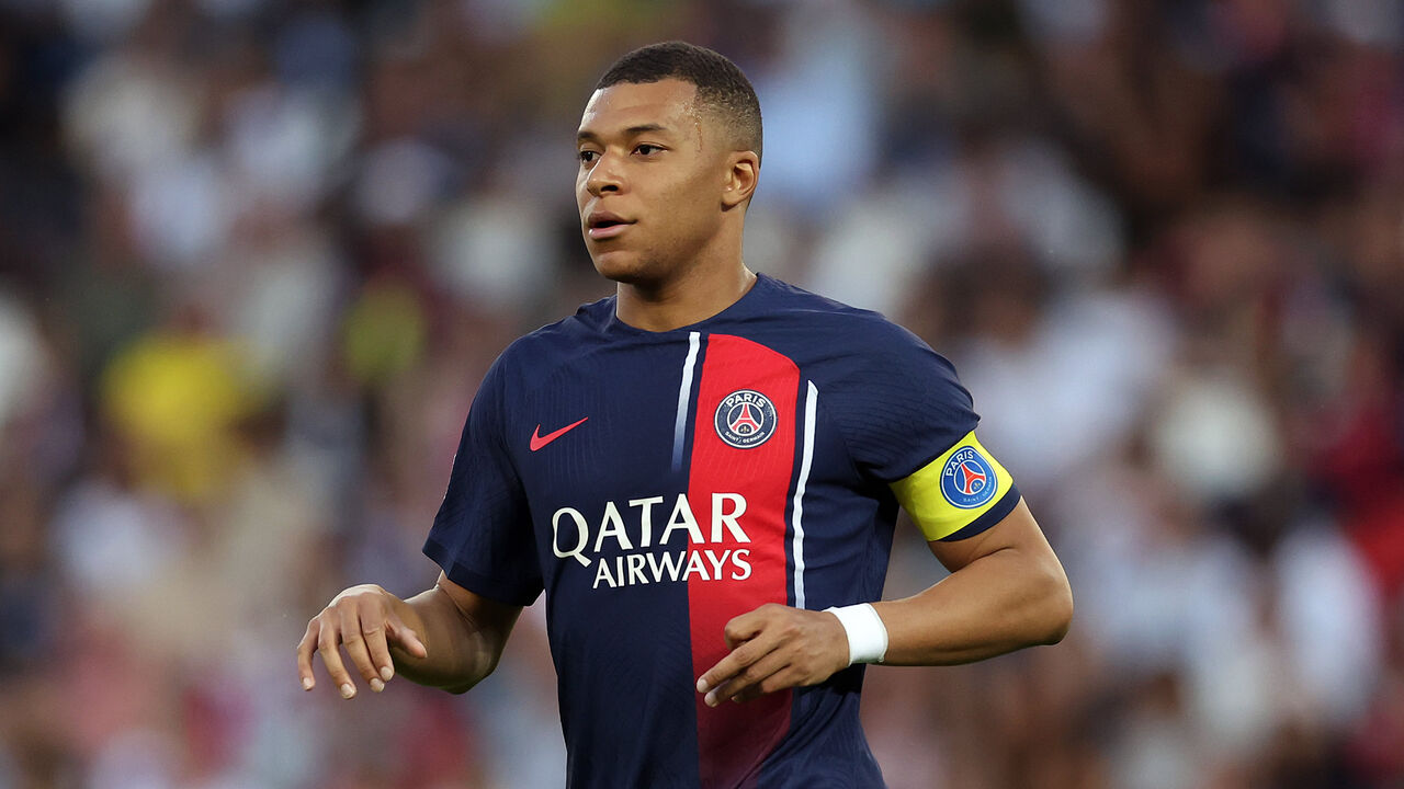 Kylian Mbappe of Paris Saint-Germain in action during the Ligue 1 match between Paris Saint-Germain and Clermont Foot at Parc des Princes, Paris, France, June 3, 2023.