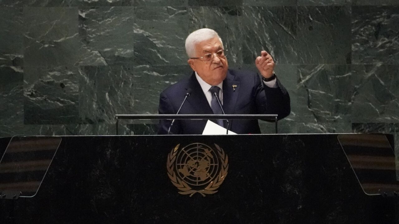 Palestinian leader Mahmoud Abbas addresses the 78th United Nations General Assembly Palestinian leader Mahmoud Abbas addresses the 78th United Nations General Assembly