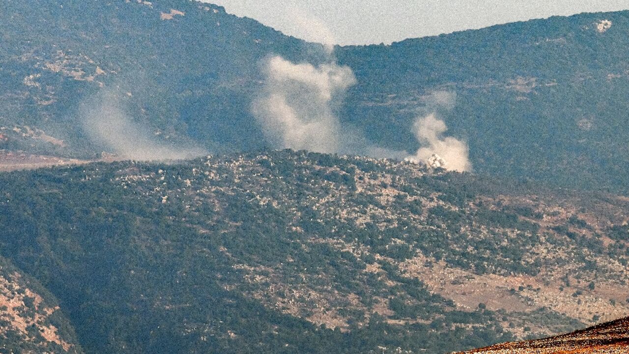 Smoke rises over the contested Shebaa Farms district of Lebanon's border with Israel and the annexed Golan Heights as Iran-backed militant group Hezbollah trades artillery fire with the Israeli army Smoke rises over the contested Shebaa Farms district of Lebanon's border with Israel and the annexed Golan Heights as Iran-backed militant group Hezbollah trades artillery fire with the Israeli army