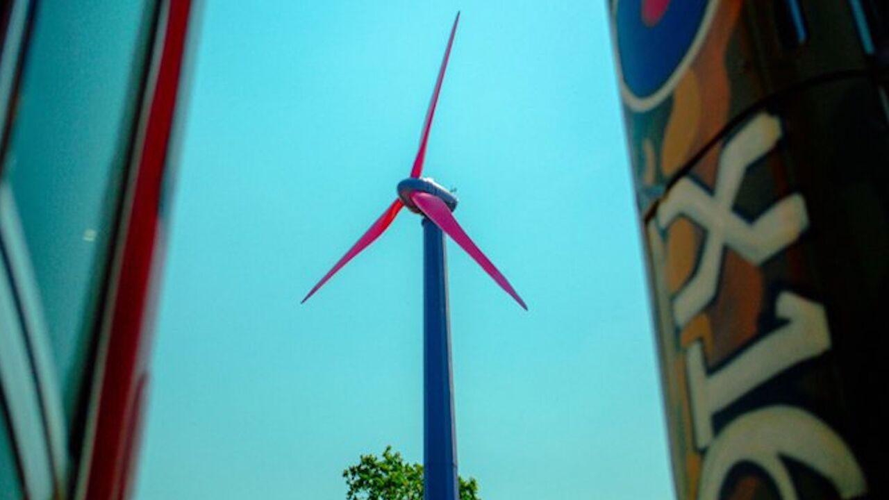 Octopus Energy's wind turbine in Glastonbury, June 13, 2023.