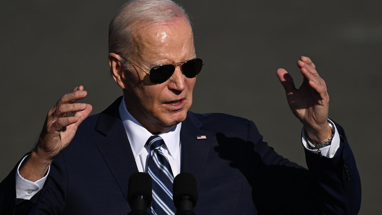 U.S. President Joe Biden speaks at Tioga Marine Terminal on October 13, 2023 in Philadelphia, Pennsylvania. Biden discussed how his Bidenomics agenda is creating good-paying union jobs, investing in infrastructure, accelerating the transition to a clean energy future, and combatting the climate crisis.(Photo by Mark Makela/Getty Images)