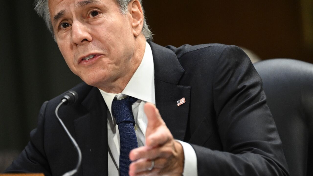 US Secretary of State Antony Blinken testifies during a Senate Appropriations Committee hearing