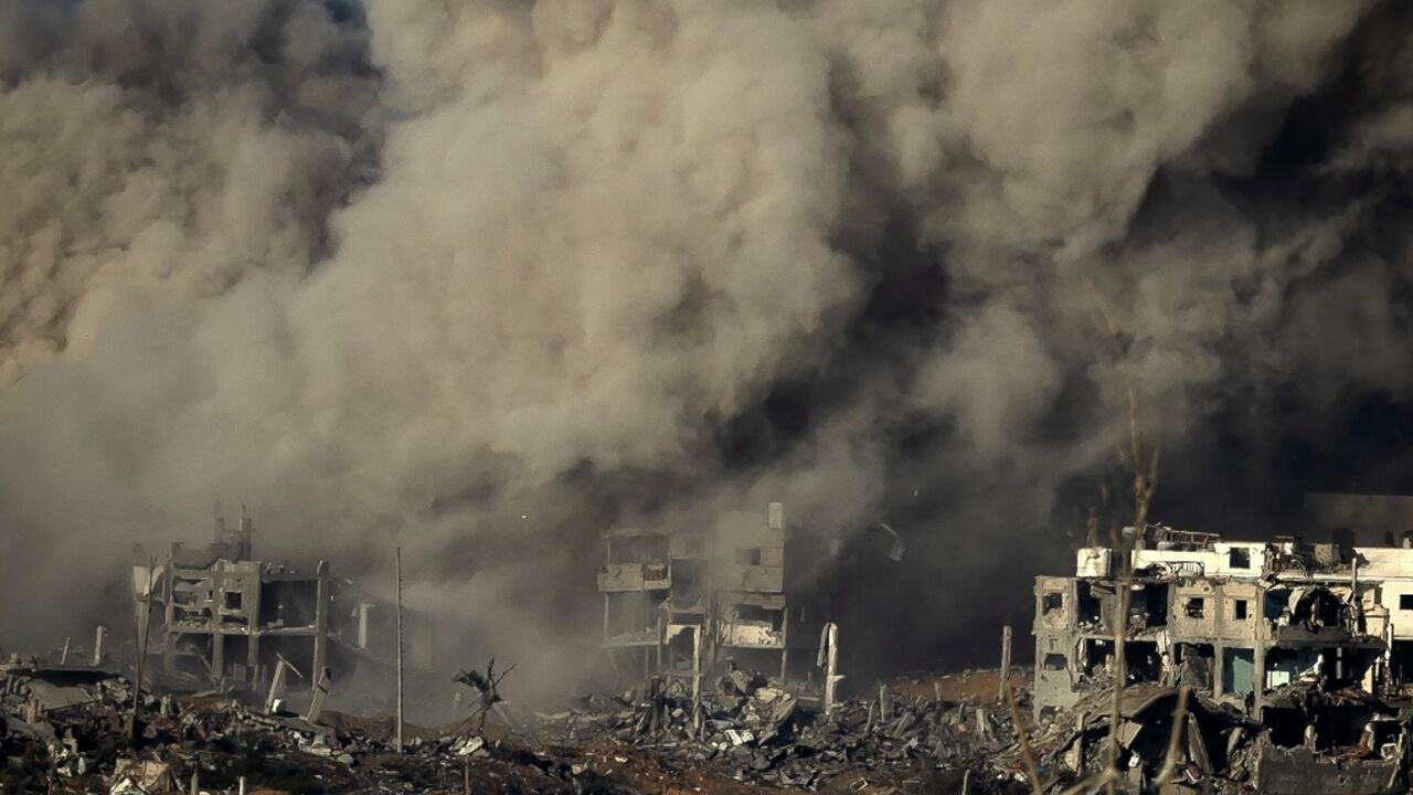 Smoke rises during an Israeli military bombardment of the northern Gaza Strip on November 15, 2023, amid the ongoing battles between Israel and the Palestinian group Hamas. Smoke rises during an Israeli military bombardment of the northern Gaza Strip on November 15, 2023, amid the ongoing battles between Israel and the Palestinian group Hamas.