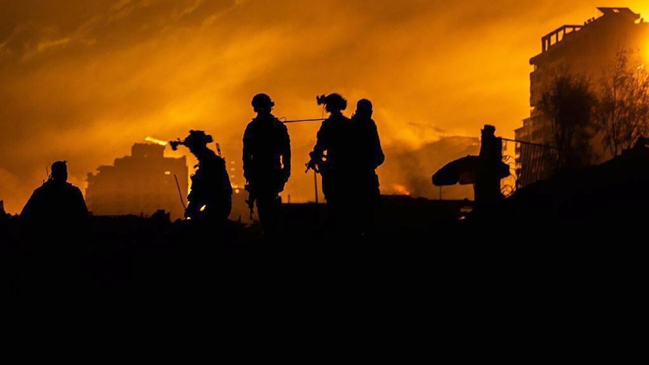 An Israeli army photo shows troops during a military operation in the northern Gaza Strip 