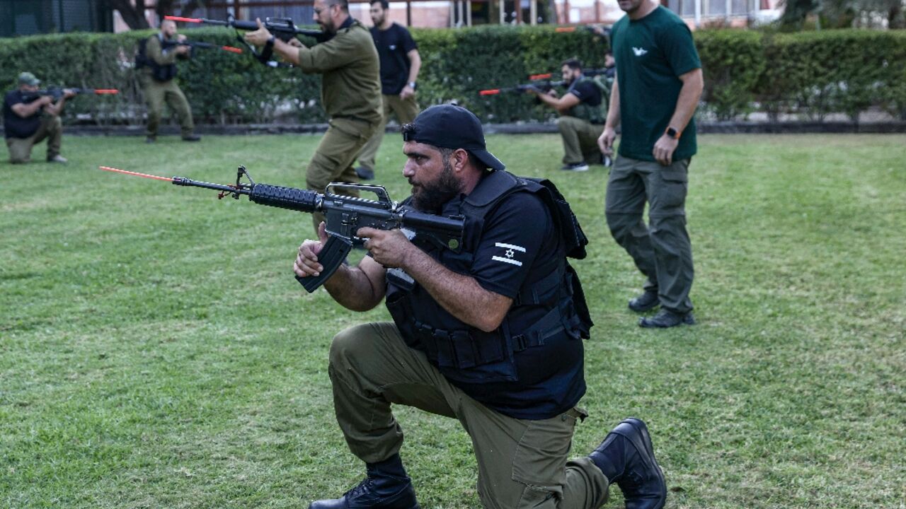 Israeli soldiers attend a training session in the northern Druze village of Hurfeish Israeli soldiers attend a training session in the northern Druze village of Hurfeish