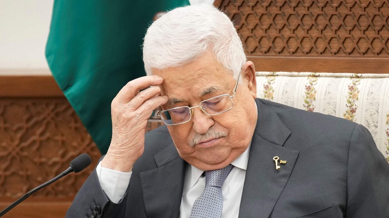 Palestinian President Mahmoud Abbas looks on during a meeting with French President on October 24, 2023 in the West Bank city of Ramallah. Macron's visit comes more than two weeks after Hamas militants stormed into Israel from the Gaza Strip and killed at least 1,400 people, according to Israeli officials while Israel continues a relentless bombardment of the Gaza Strip and prepares for a ground offensive with more than 5,000 Palestinians, mainly civilians, killed so far across the Palestinian territory, ac