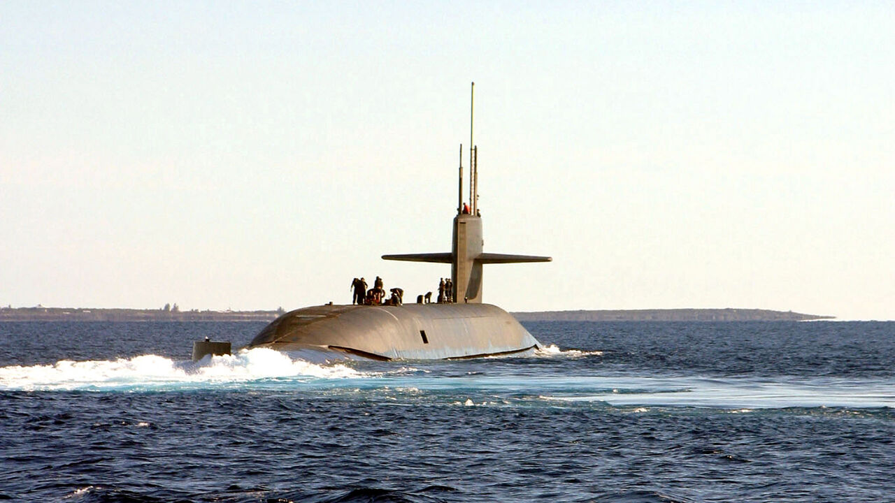 AT SEA - JANUARY 22: The USS Florida sails during "Giant Shadow," a Naval Sea Systems Command/Naval Submarine Forces exercise to test the capabilities of the Navy's future guided missile submarines January 22, 2003 off the coast of the Bahamas. The Florida is one of four Ohio-class ballistic missile submarines to be converted to guided missile submarines. (Photo by David Nagle/U.S. Navy/Getty Images)