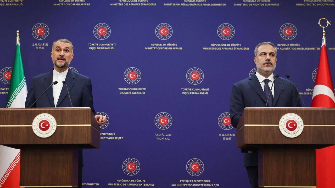 Iranian Foreign Minister Hossein Amir-Abdollahian and his Turkish counterpart, Hakan Fidan.