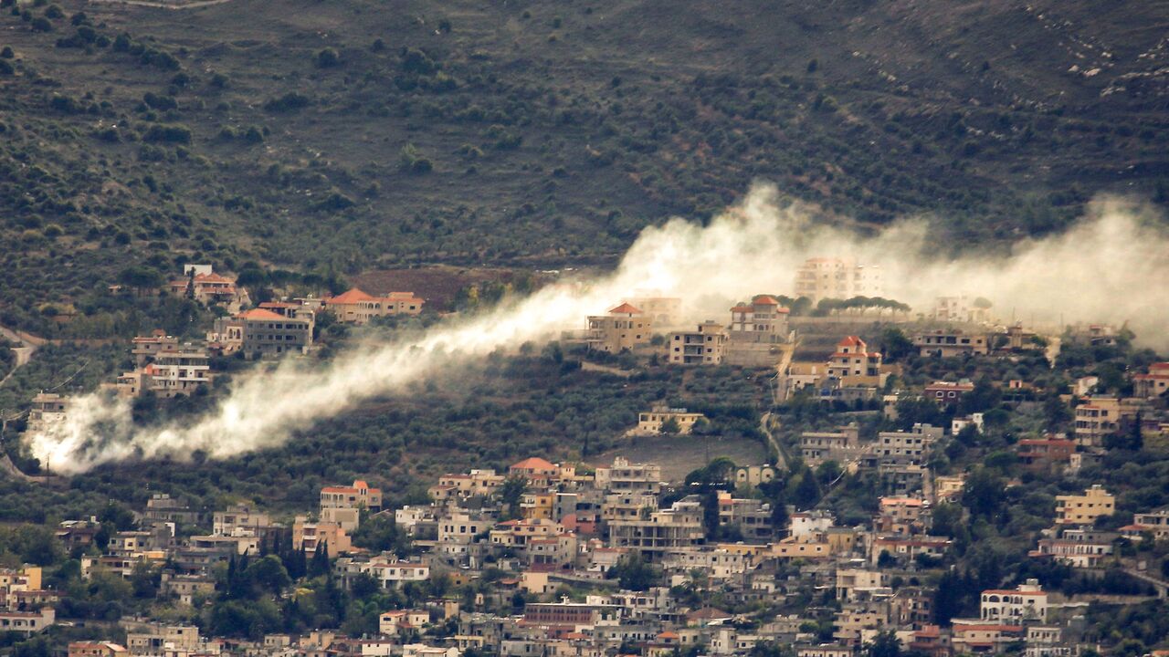 Smoke billows following an Israeli strike on the southern Lebanese town of Kfar Kila near the border with Israel on November 22, 2023, amid increasing cross-border tensions as fighting continues with Hamas militants in the southern Gaza Strip. (Photo by AFP) (Photo by -/AFP via Getty Images)