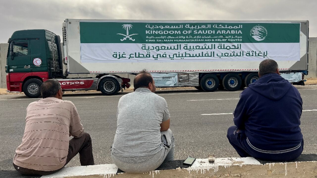 Drivers with truck-loads of aid have been waiting for days to enter Gaza Drivers with truck-loads of aid have been waiting for days to enter Gaza