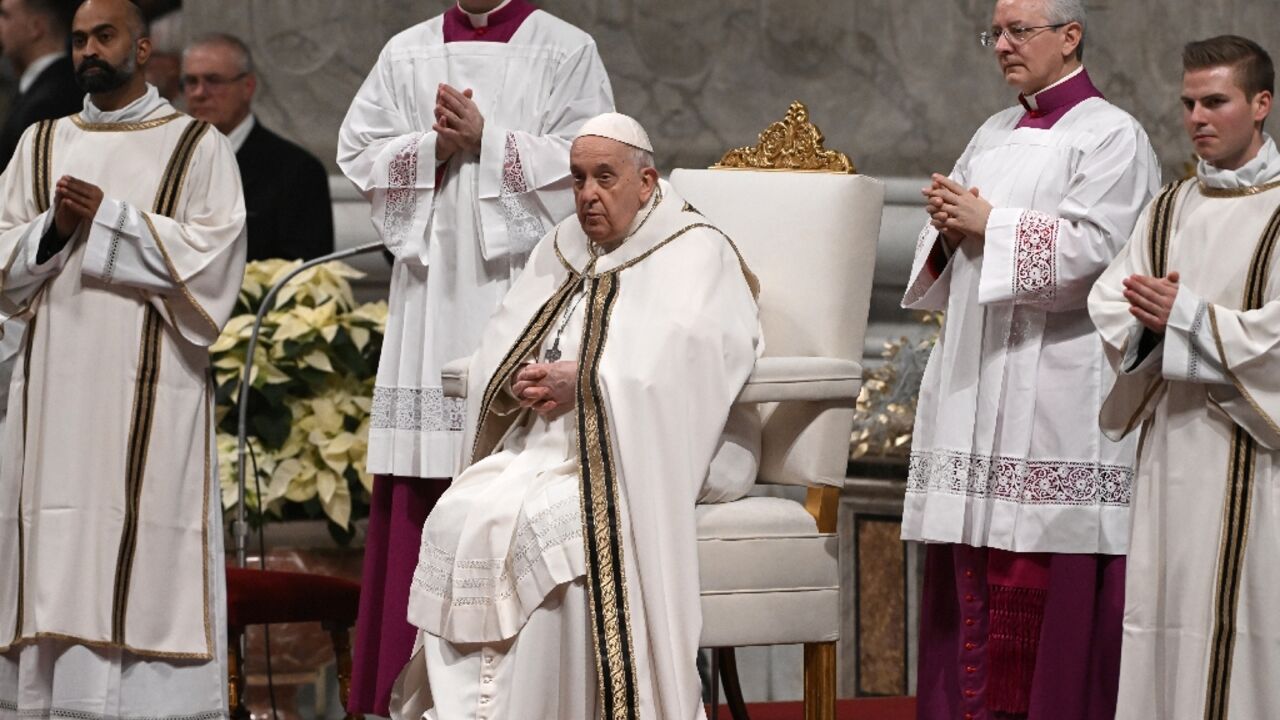 'Tonight our hearts are in Bethlehem' Pope Francis said in his Christmas Eve mass at St. Peter's Basilica in the Vatican 'Tonight our hearts are in Bethlehem' Pope Francis said in his Christmas Eve mass at St. Peter's Basilica in the Vatican