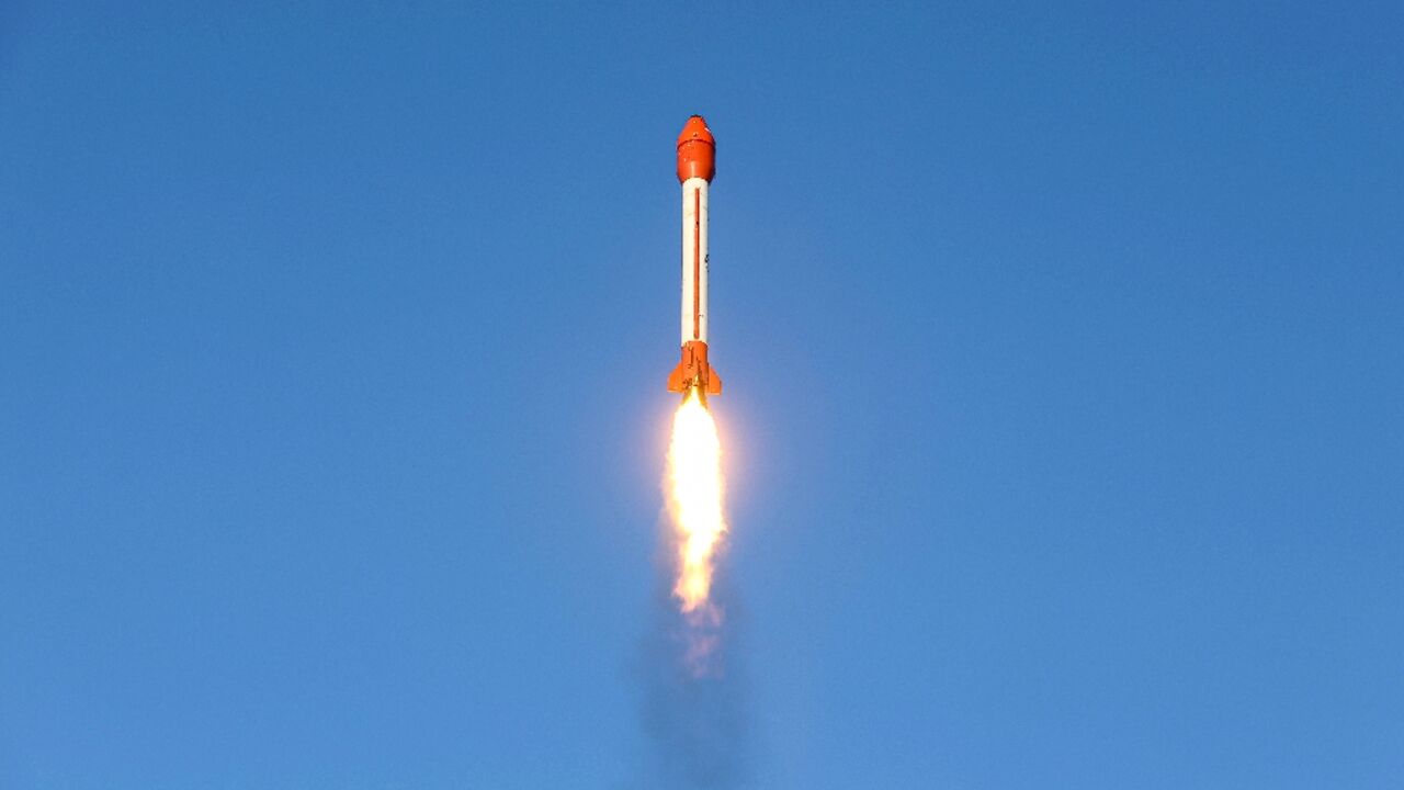 A handout picture from the Iranian Defence Ministry shows the launch of a space capsule designed to carry living beings A handout picture from the Iranian Defence Ministry shows the launch of a space capsule designed to carry living beings